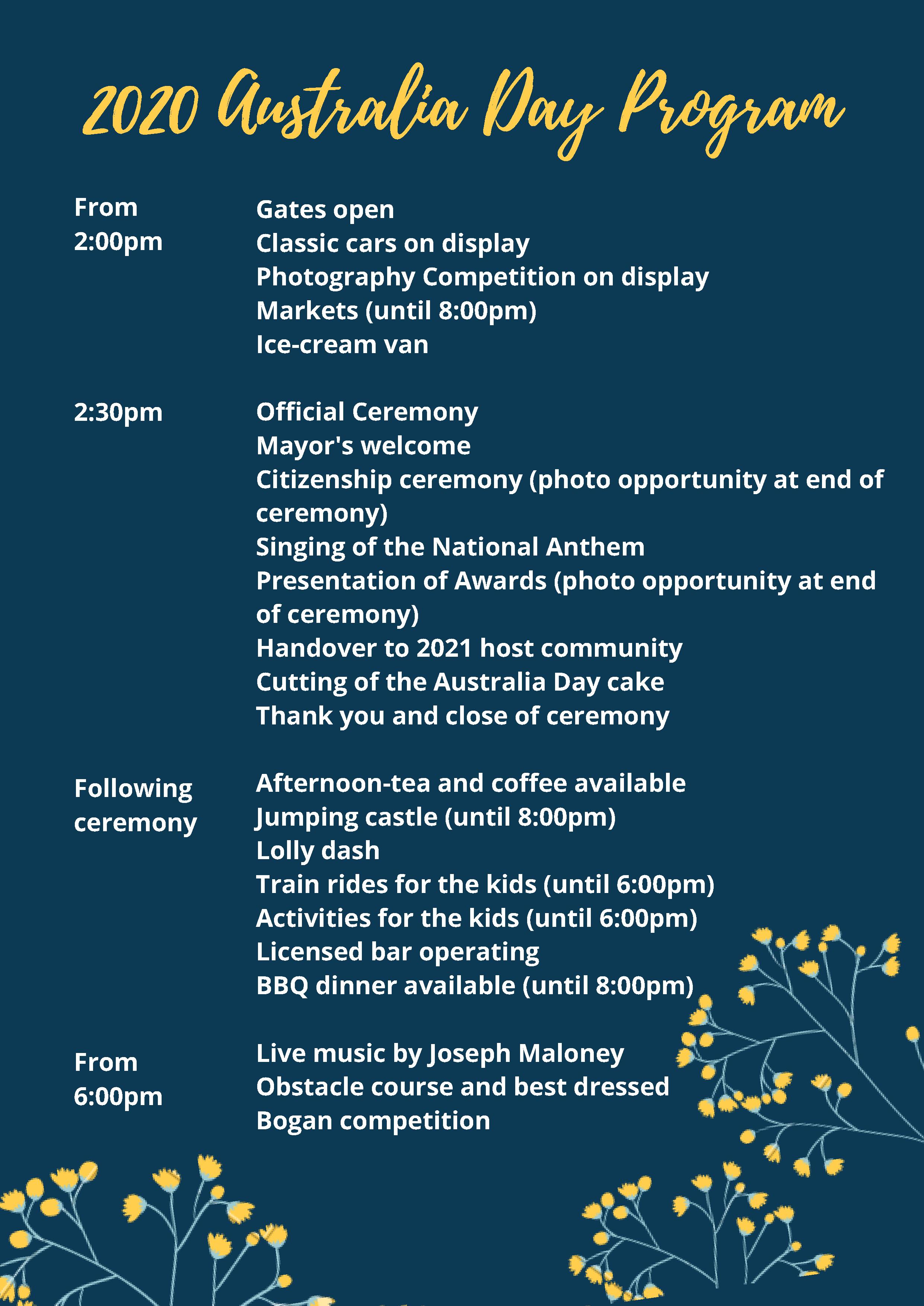 Official Program of events