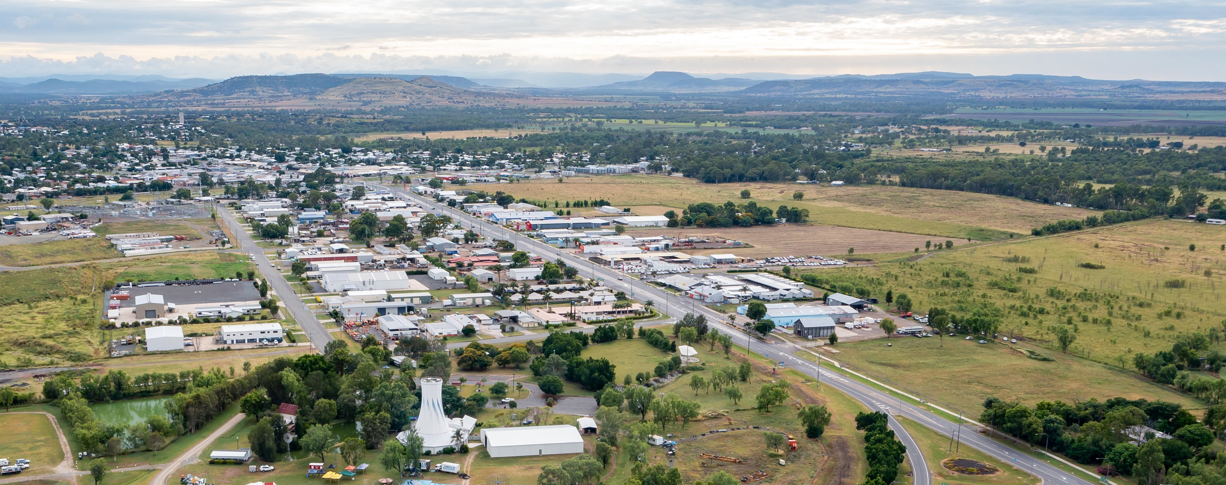 Aerial shot of Biloela