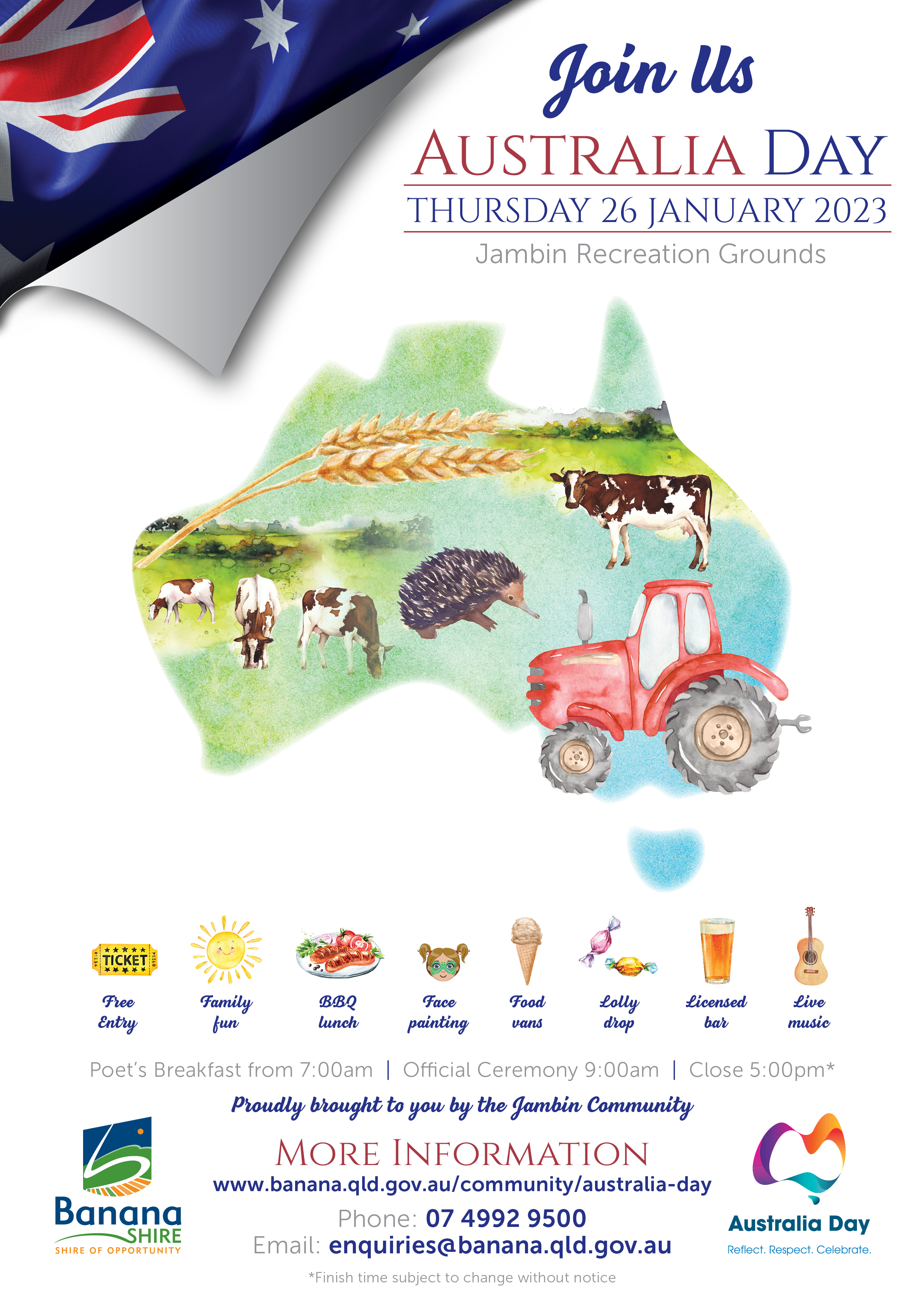 Aus Day event flyer Jambin