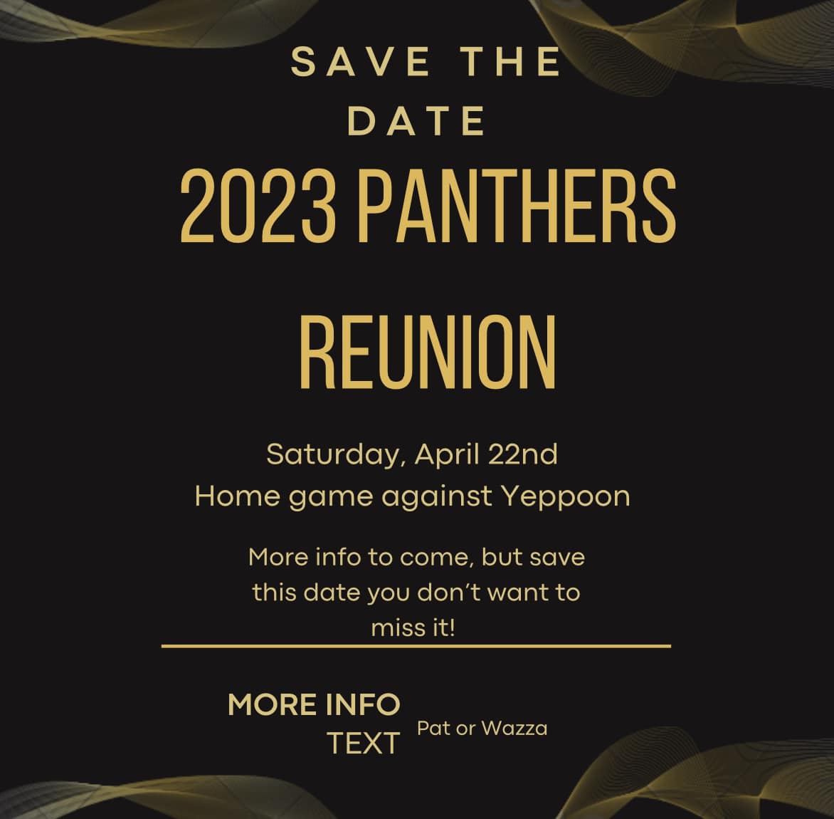 Save the Date - 2023 Panthers Reunion