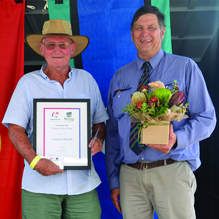 2021 Citizen of the Year Francis Moretti and Mayor Nev Ferrier