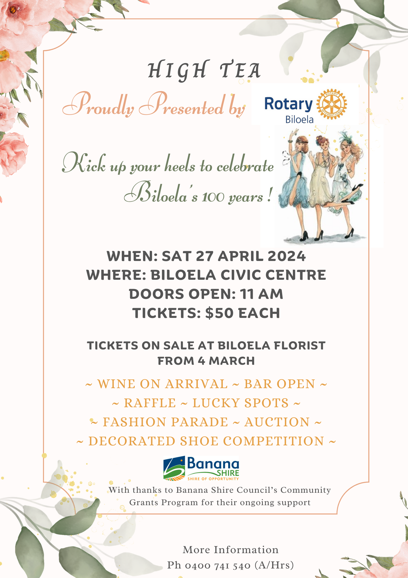 Rotary Biloela High tea flyer 07042024