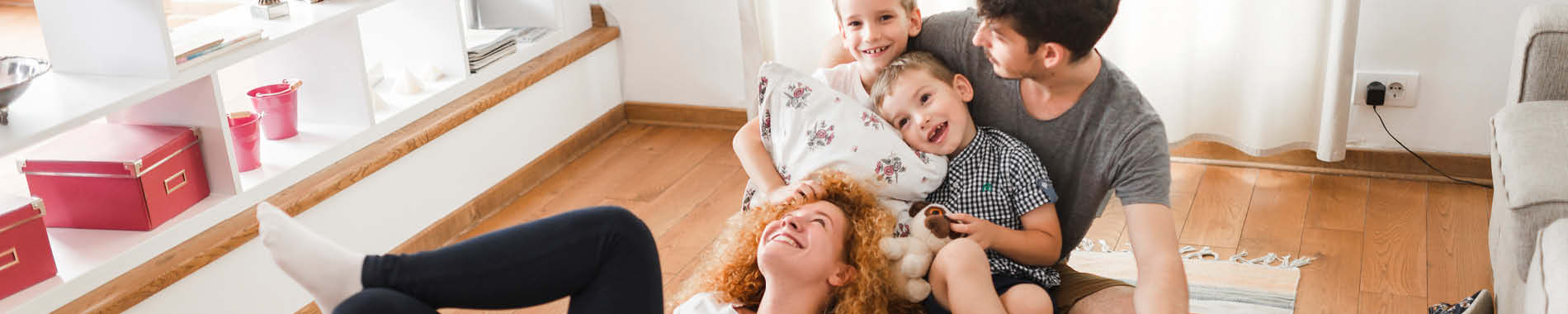 Family in their home