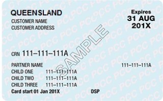 Queensland pensioner concession card back