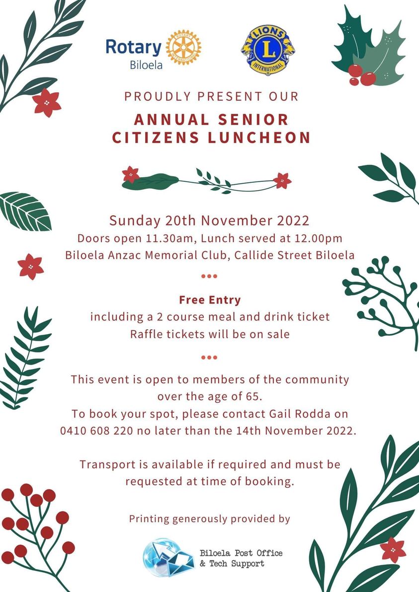 Annual Biloela Seniors Christmas Luncheon