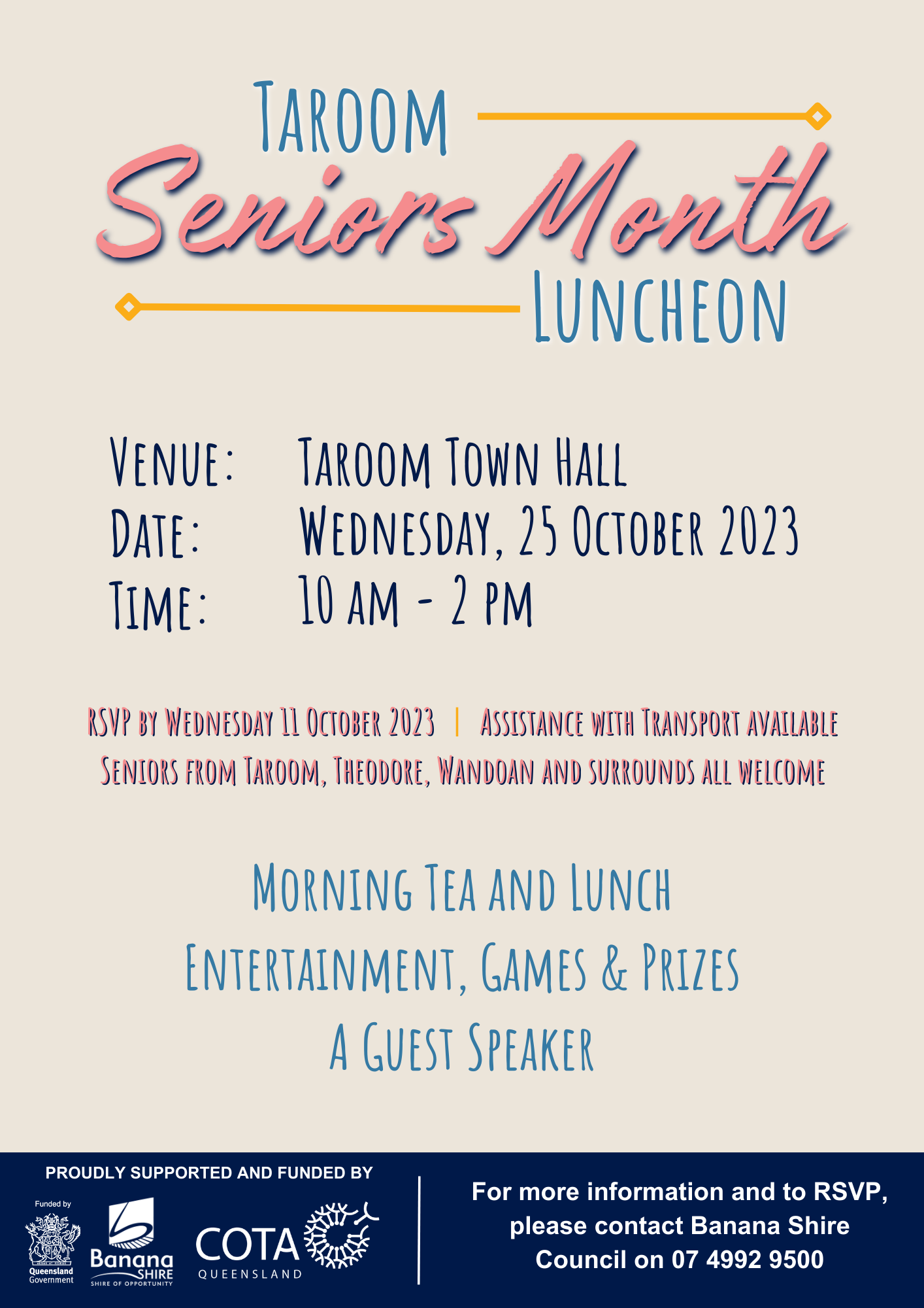 Taroom seniors week luncheon 2023 -updated time