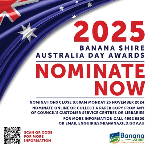 2025 Banana Shire Australia Day Awards Poster