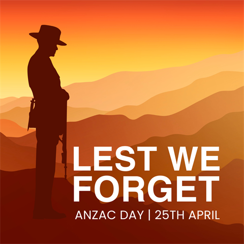 Lest we forget. ANZAC day, 25th april